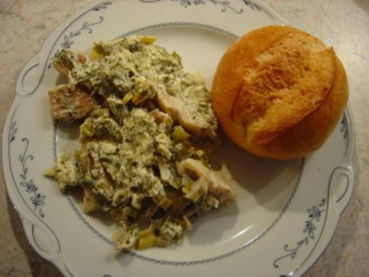Fisch-Auflauf mit Porree und Frischkäse... - Rezept - kochbar.de