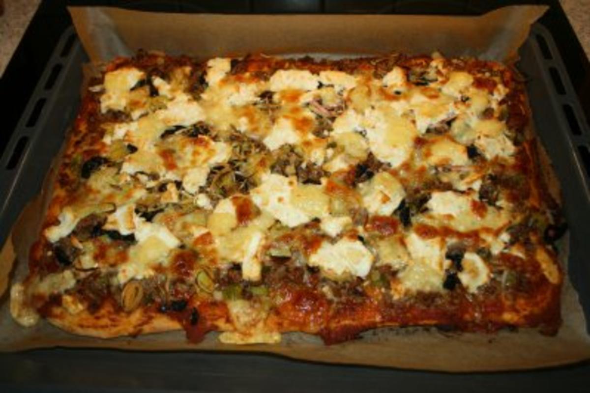 Griechische Hackfleischpizza - Rezept Mit Bild - Kochbar.de