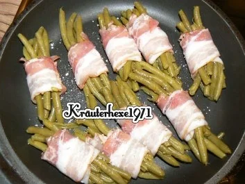 Rezept: Rinderhüftsteak mit Kartoffelparmesanpüree und Böhnchen im Speckmantel Bild Nr. 2 Rinderhüftsteak mit Kartoffelparmesanpüree und Böhnchen im Speckmantel - Rezept - Bild Nr. 2