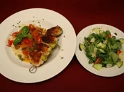 Hähnchenfiletspieß mit scharfen Bandnudeln (Henning Krautmacher) - Rezept