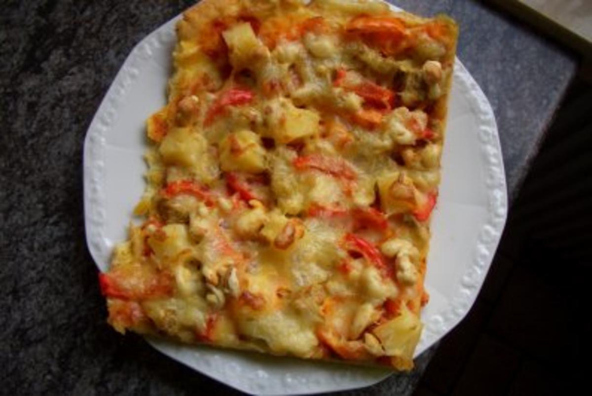 Puten-Curry-Pizza - Rezept mit Bild - kochbar.de