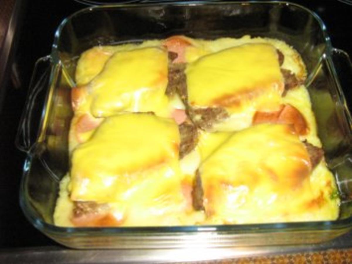 Überbackener Hackbraten auf Püree - Rezept - kochbar.de