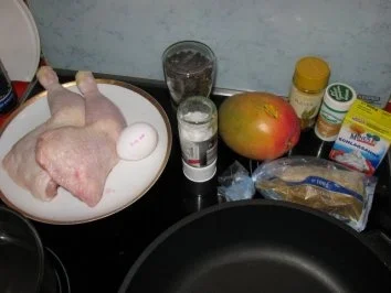 Rezept: Asia Mandel-Hähnchenkeulen mit Mango Bild Nr. 6 Asia Mandel-Hähnchenkeulen mit Mango - Rezept - Bild Nr. 6