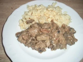 Geschnetzeltes mit frischen Champignons - Rezept