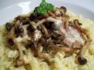 gebratene Shimeji zu Schweinefilet mit Senfsahne - Rezept