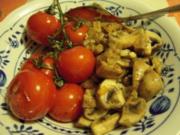 Schweinemedaillons mit Champignons und gegrillten Tomaten - Rezept