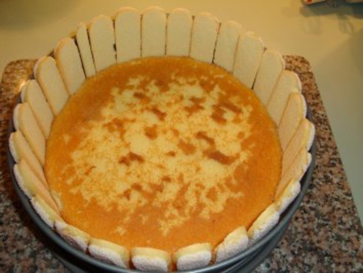 Mandarinen-Sahne- Torte mit Löffelbiskuits - Rezept - Bild Nr. 3