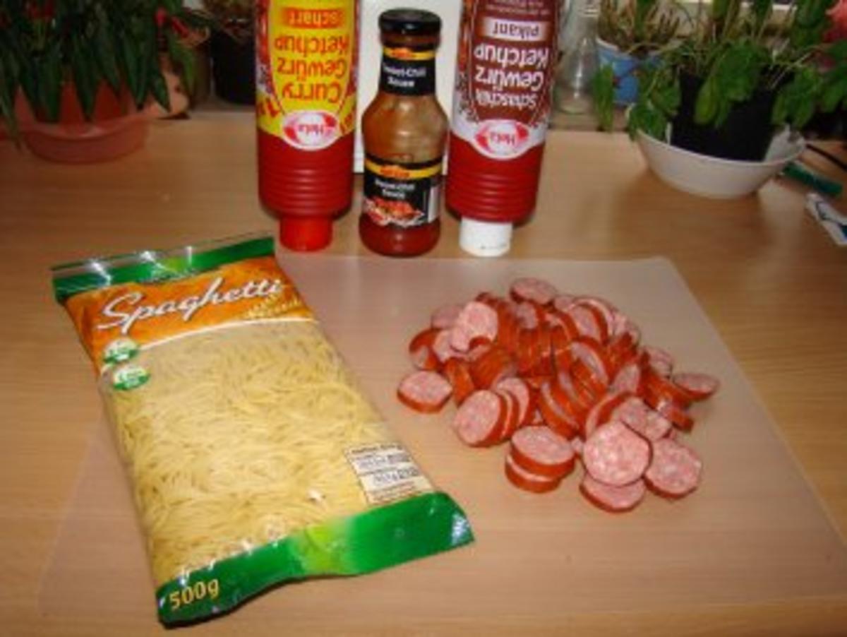 Spaghetti mit Grillsoßenresteverwertung - Rezept - Bild Nr. 2