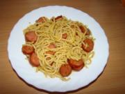 Spaghetti mit Grillsoßenresteverwertung - Rezept