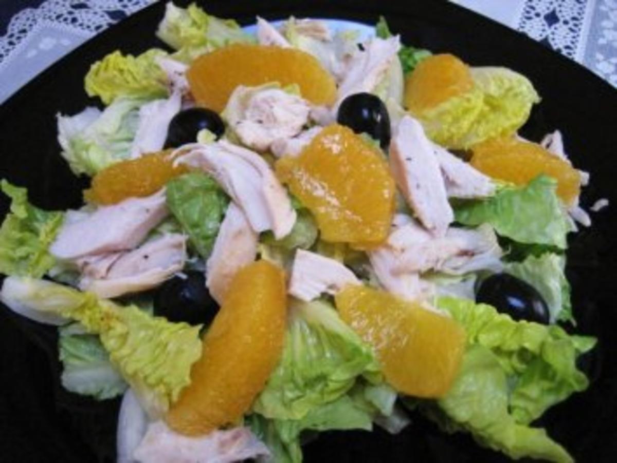 Bilder für Römersalat mit Orangenfilets und Hühnchenfleisch ... - Rezept