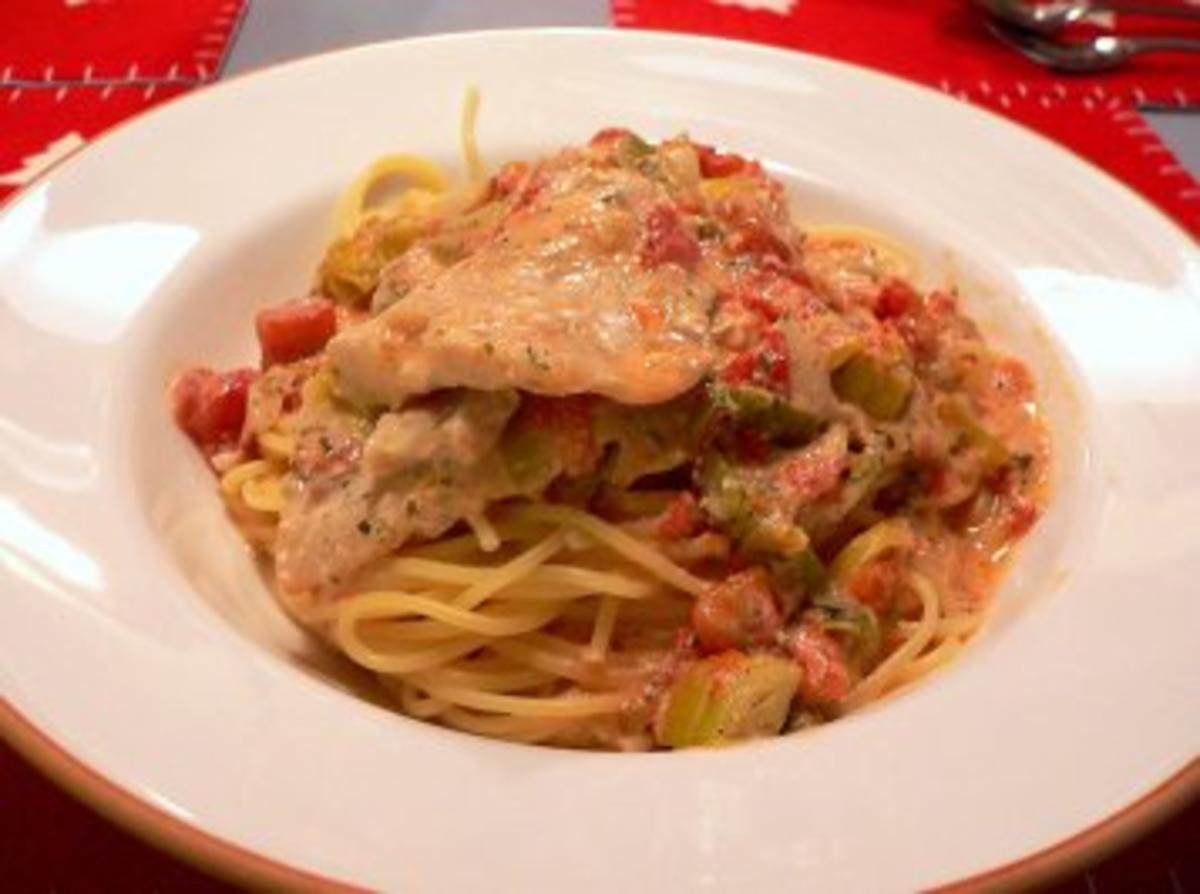 Bilder für Moqueca de peixe com spaghetti-Gekochte fisch mit Spaghetti - Rezept