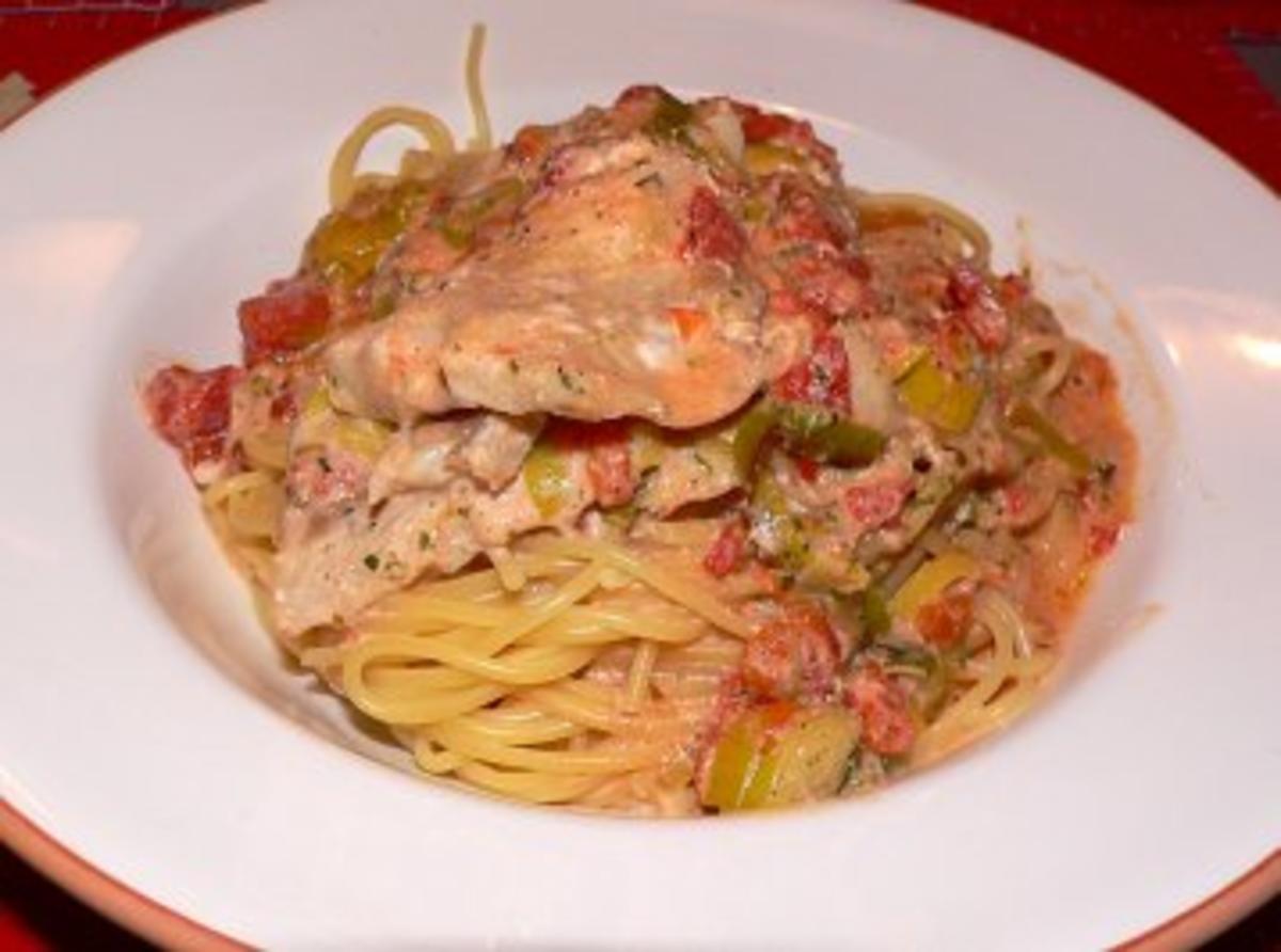 Moqueca de peixe com spaghetti-Gekochte fisch mit Spaghetti - Rezept - Bild Nr. 2