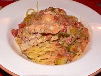 Moqueca de peixe com spaghetti-Gekochte fisch mit Spaghetti - Rezept - Bild Nr. 2