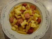 Wachsbohnen-Eintopf mit Mettendchen - Rezept