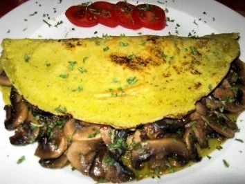 Maismehlcrêpes mit Champignons - Rezept