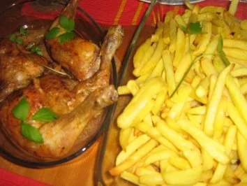 Rezept: Hähnchenschenkel mit Pommes Bild Nr. 5 Hähnchenschenkel mit Pommes - Rezept - Bild Nr. 5