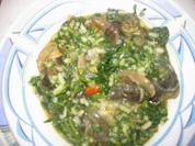 Rezept: Spinatreis mit Schnecken Spinatreis mit Schnecken - Rezept