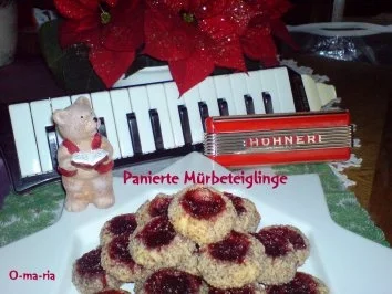 Rezept: Kleingebäck Panierte Mürbeteiglinge Kleingebäck Panierte Mürbeteiglinge - Rezept