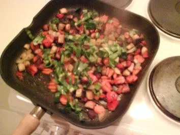 Gemüse: Gemüsepfanne mit Reis und Speck - Rezept - Bild Nr. 2