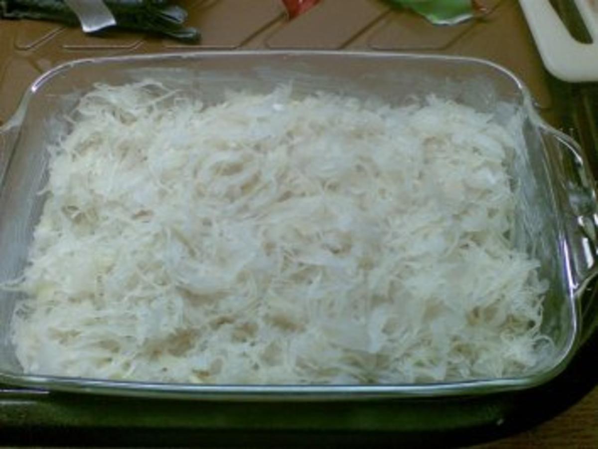 Krumbeerworscht-Ufflaaf ( Kartoffelwurst-Auflauf ) - Rezept - Bild Nr. 8