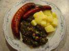 Grünkohl im Backofen gegart mit Pinkelwurst und Mettendchen - Rezept