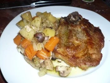 Bauernkoteletts aus dem Römertopf - Rezept