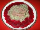 Carpaccio von Rote Bete mit kaltem Braten u. Vinaigrette - Rezept