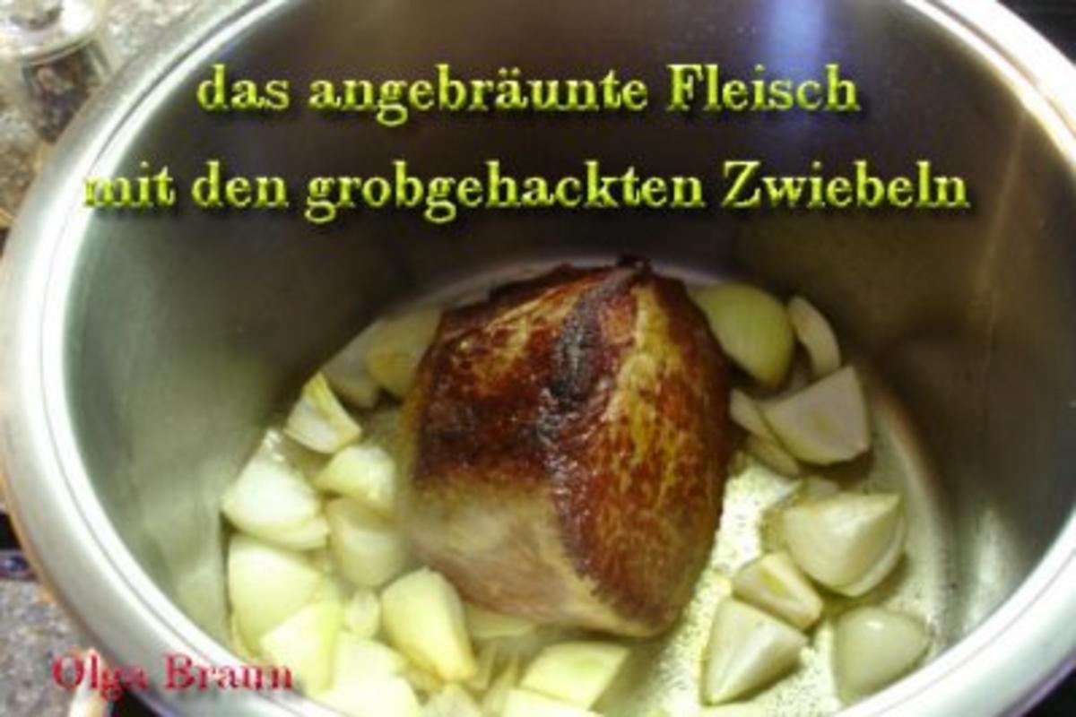 Geschmorte Ochsenbrust mit Äpfeln und Kräuterkruste - Rezept - Bild Nr. 3