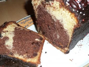 Rezept: Marmorkuchen mit Vanilleschote,Espresso,Amaretto und Schoko-Mokkabohnen Marmorkuchen mit Vanilleschote,Espresso,Amaretto und Schoko-Mokkabohnen - Rezept