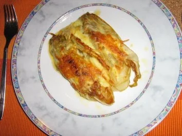 Chicorée in Honig gebraten und gratiniert - Rezept
