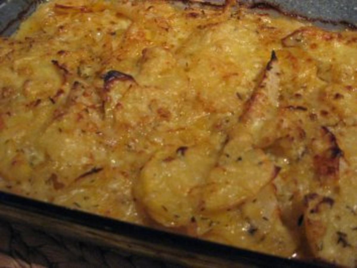 Kartoffel-Birnengratin mit Speckbohnen - Rezept - Bild Nr. 3