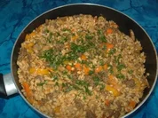 Weizen-Pfanne mit Hack und Gemüse - Rezept