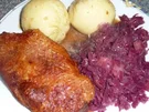 Rezept: Ente kross mit Rotkohl und Klöße Ente kross mit Rotkohl und Klöße - Rezept