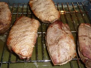 Ente kross mit Rotkohl und Klöße - Rezept - Bild Nr. 7