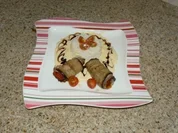 Auberginenröllchen an Balsamico-Sahne-Sauce mit Reis - Rezept