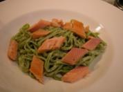 Pasta- Grüne Bandnudeln mit geräucherter Forelle - Rezept
