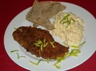 Knusperschnitzel mit Lauch-Eier-Dip - Rezept