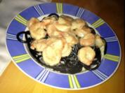 Schwarze Bandnudeln mit Garnelen Prosecco Sauce - Rezept