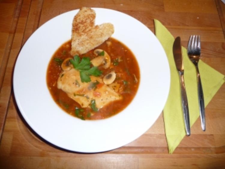 Huhn Marengo mit Champignons - Rezept mit Bild - kochbar.de