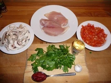 Huhn Marengo mit Champignons - Rezept
