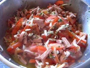 Tomatensalat mit Fleischwurst - Rezept
