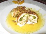 Geflügelröllchen mit Pistazien- und Käsefüllung - Rezept