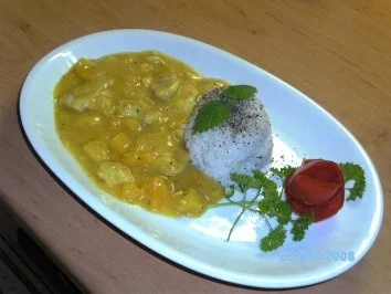 Rezept: Mango- Geflügel-Kokos-Ingwer-Cürry mit Reis Bild Nr. 2 Mango- Geflügel-Kokos-Ingwer-Cürry mit Reis - Rezept - Bild Nr. 2