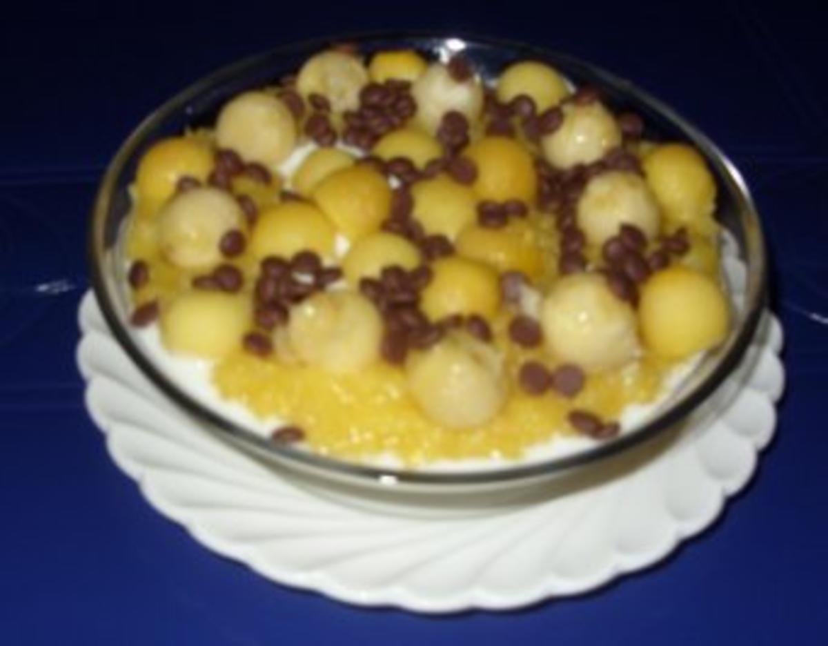 Joghurt mit Mangopüree und Mango-Bananenkugeln und ein Hauch von Schokolade - Rezept - Bild Nr. 7