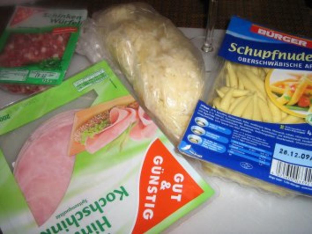 Kraut-Schupfnudeln mit Speck und Schinken - Rezept - Bild Nr. 2