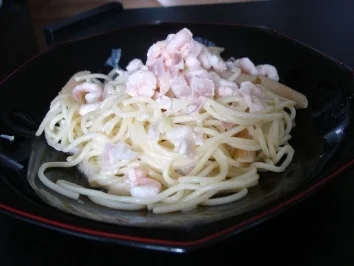 Spaghetti in Schrimp-Sahne-Soße - Rezept