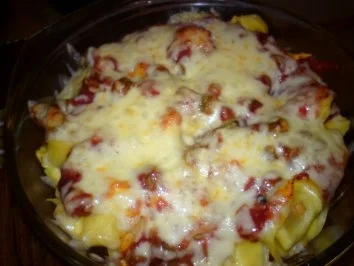 Rezept: Tortelliniauflauf mit grünen Bohnen Tortelliniauflauf mit grünen Bohnen - Rezept