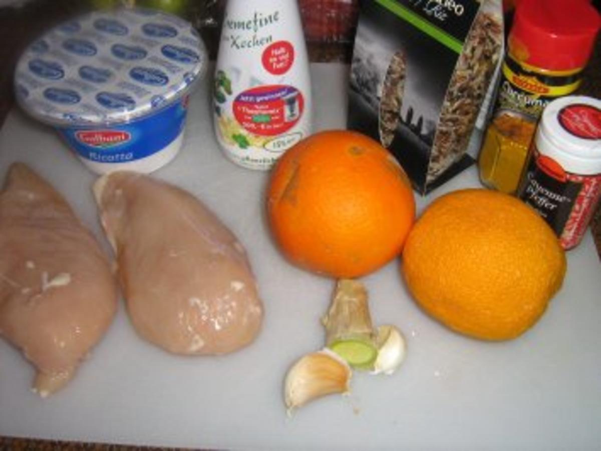 Hähnchenbrustfilet in fruchtiger Orangensauce an Mediteraneo Reis - Rezept - Bild Nr. 2