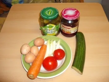 Rezept: Mary's Bunter Salat mit Schweinehals Bild Nr. 2 Mary's Bunter Salat mit Schweinehals - Rezept - Bild Nr. 2