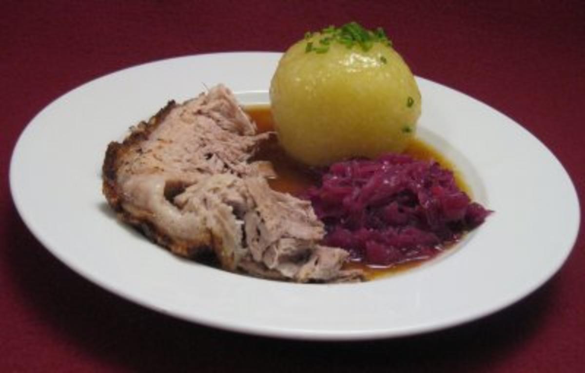 Fränkischer Krustenschweinebraten und Fränkische Klöße